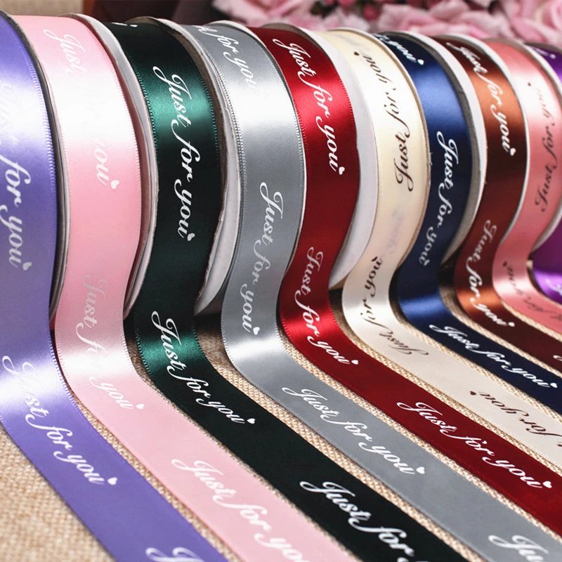 5yd Polyester ‘JUST FOR YOU’ Gift Ribbon 10/20/25/38mm