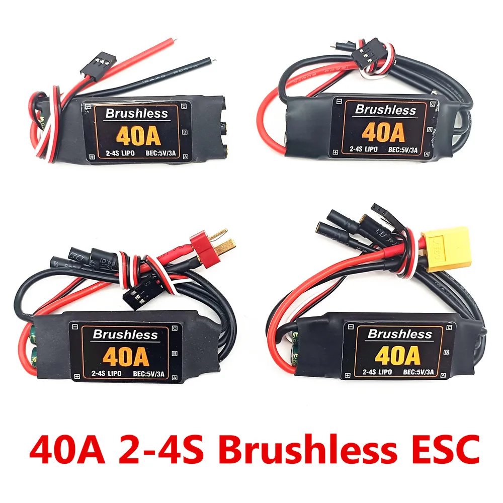 40A Brushless ESC 2-4S with 5V/3A UBEC XT60 for FPV Drone