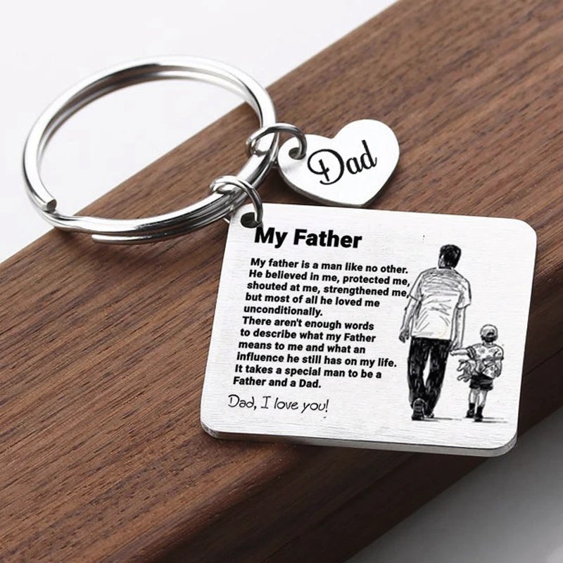 Personalized Miss You Love Dad Keychain Father’s Day Gift