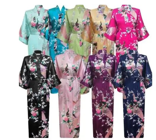 Plus Size Floral Peacock Kimono Robe – Bridal & Sleepwear