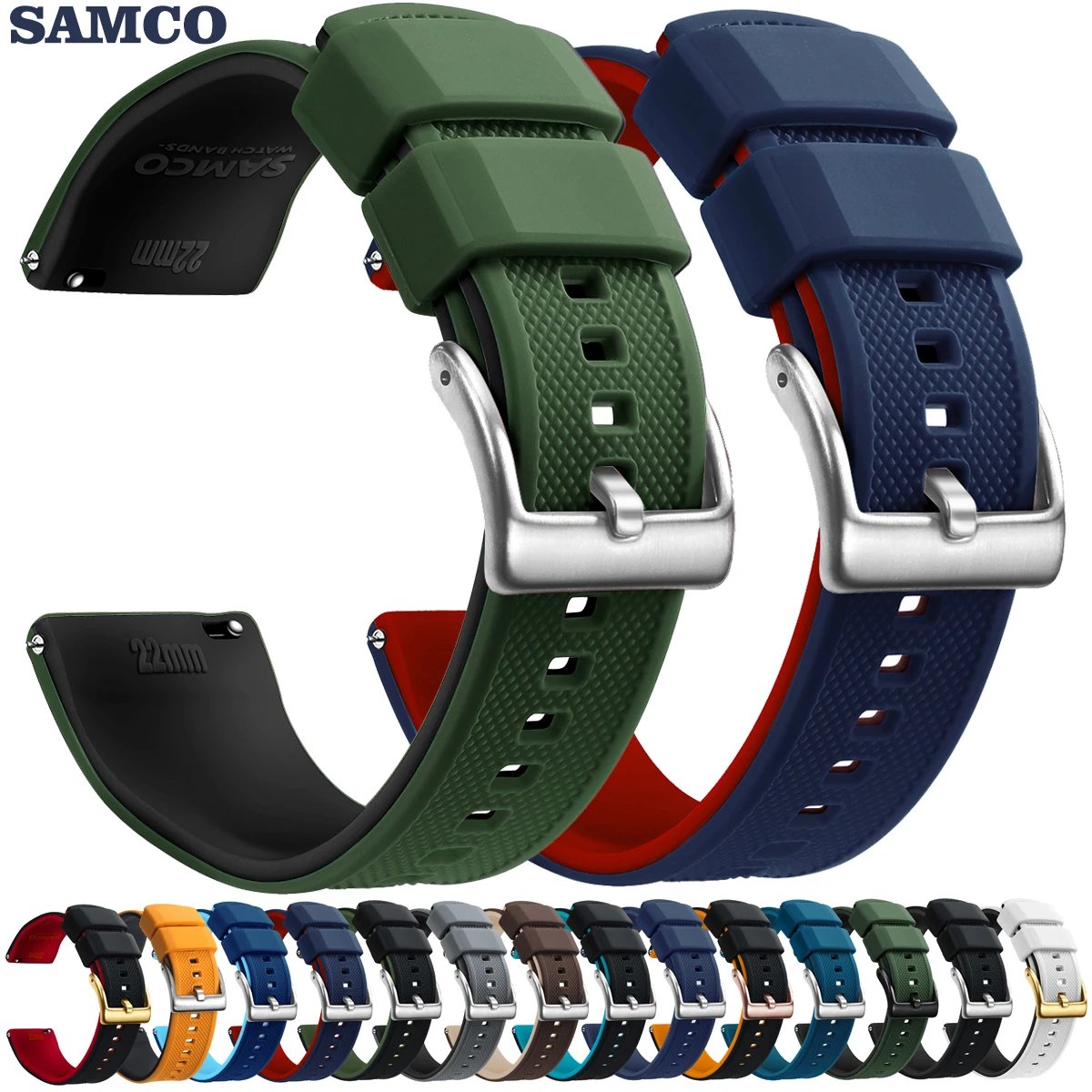 Premium Quick-Release Silicone Watch Strap 18/20/22mm
