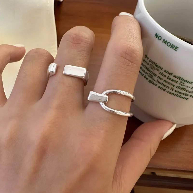 VENTFILLE 925 Sterling Silver Adjustable Couples Ring