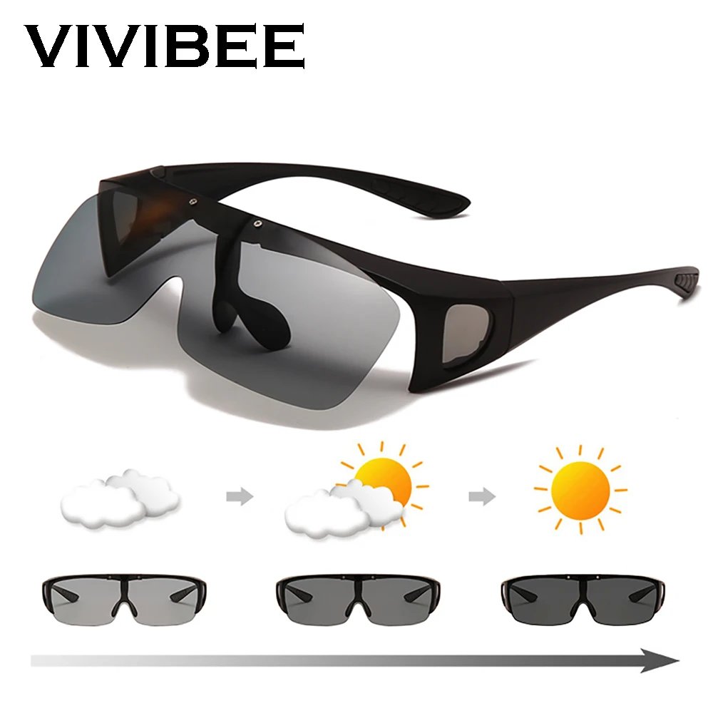 VIVIBEE Flip-Up Polarized Fit-Over Photochromic Sunglasses