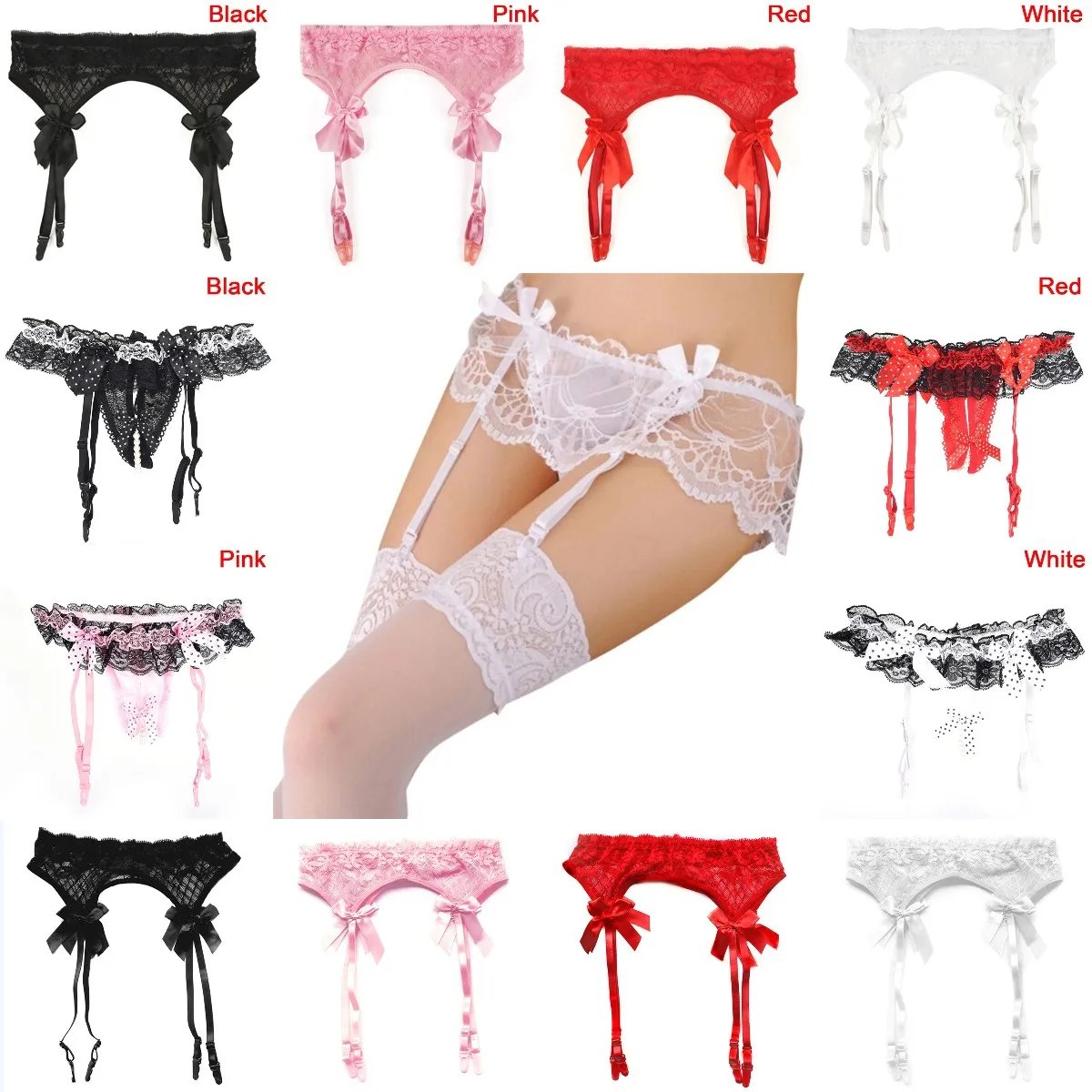 Women’s Sheer Lace Adjustable Garter Belt for Stockings