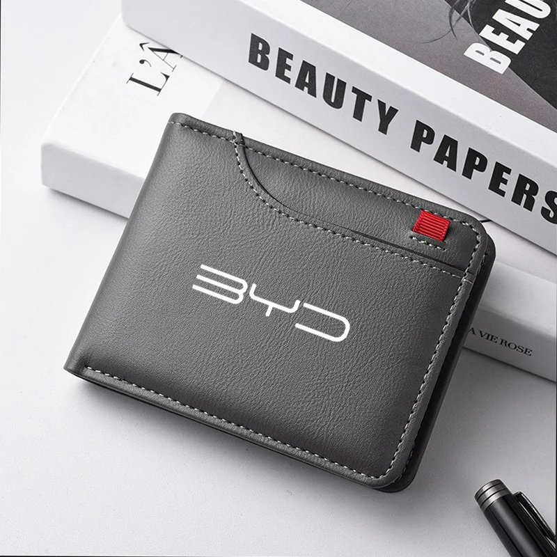 Leather Car Driver ID & Card Wallet for BYD ATTO 3, Han, Qin